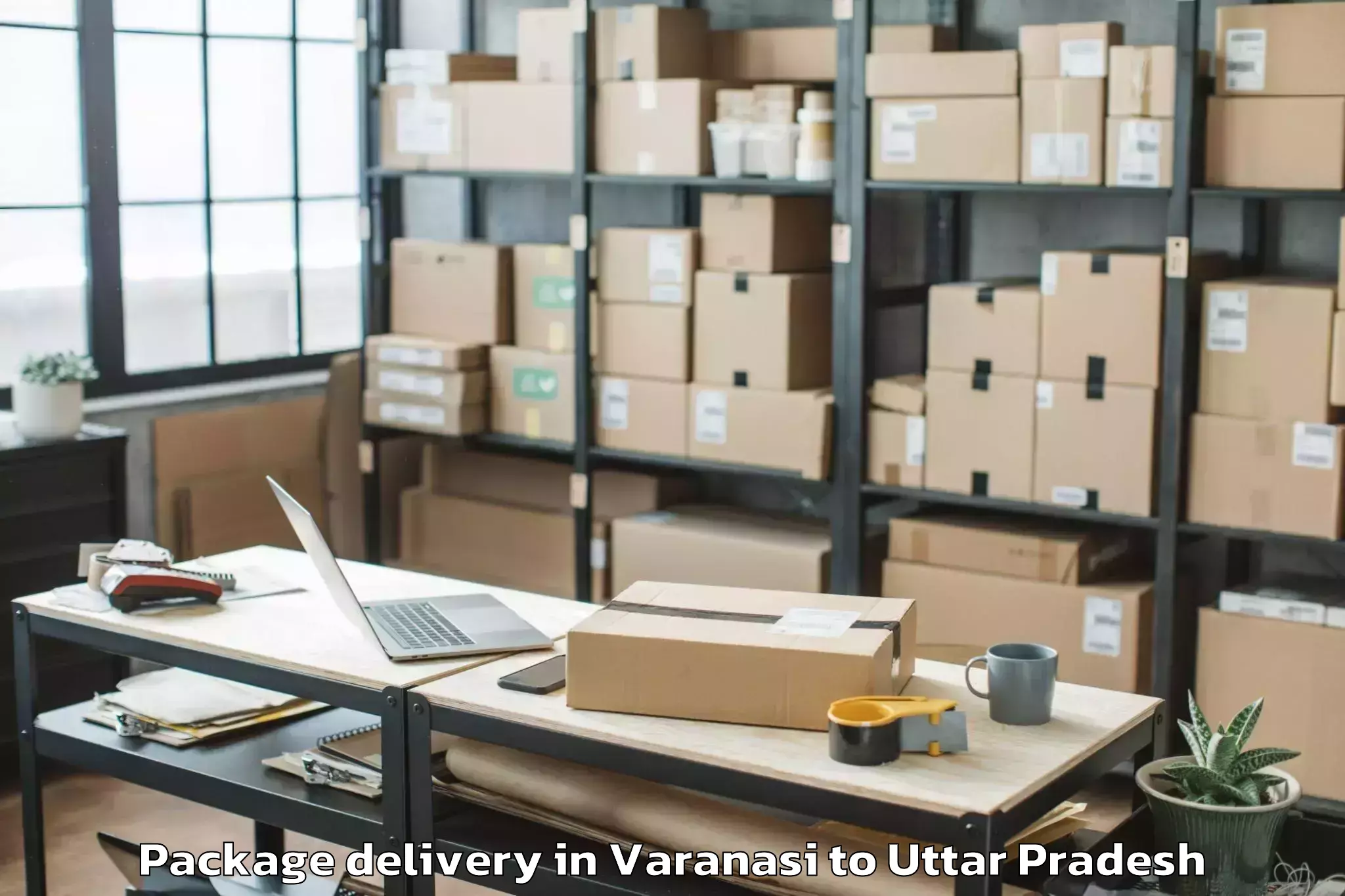 Trusted Varanasi to Kharkhauda Package Delivery